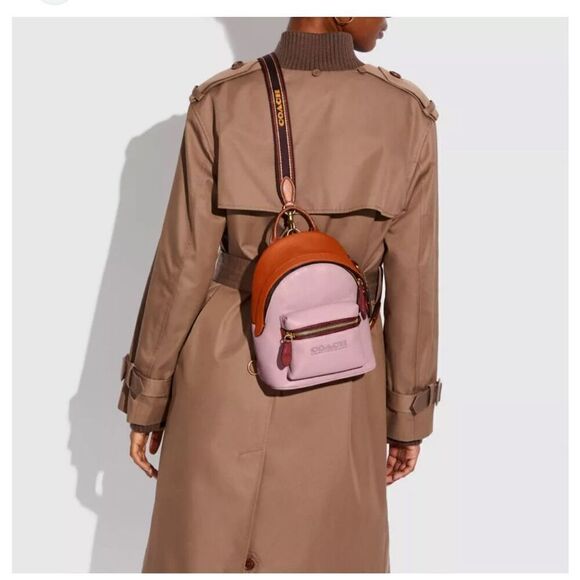 Coach charter 18 color block Backpack minibag shoulder - Picture 4 of 13